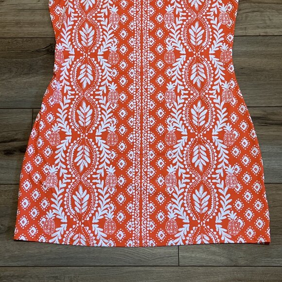 Lilly Pulitzer Larsa Swim Coverup Dress SZ Large Flamingo Harbour Orange Stretch - Picture 3 of 11